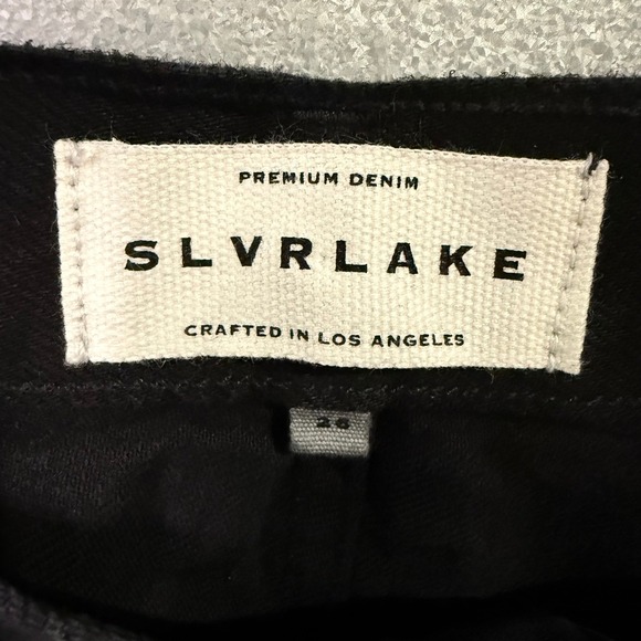 SLVRLAKE Women's Paneled London Jeans 28 Black Midnight NWT‎ High Rise Raw Hem - Picture 10 of 10